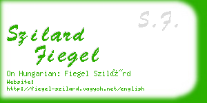 szilard fiegel business card